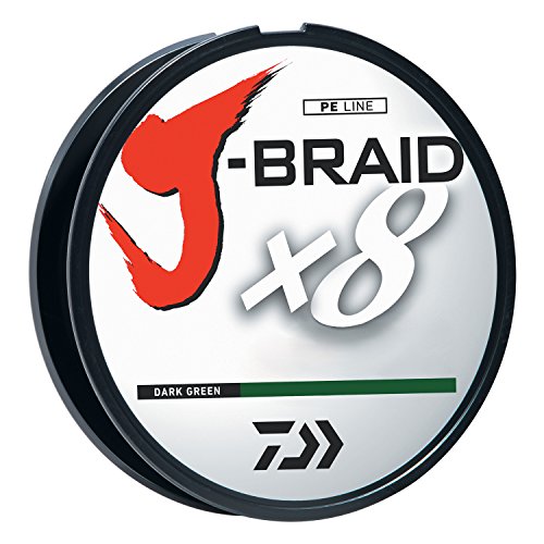 Daiwa J-Braid 300M 8-Strand Woven Round Braid Line - color: DARK GREEN, size: 10 lb