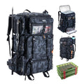 Goture Fishing Backpack with Cooler, 72L 600D Tackle Backpack Included 4 3700 Tackle Boxes, Dry & Wet Split Compartment, Large Fishing Tackle Bag with Rod Holders,Rain Cover for Travel Camping Hiking - color: A2:Camo with 4 3700 Tackle Boxes
