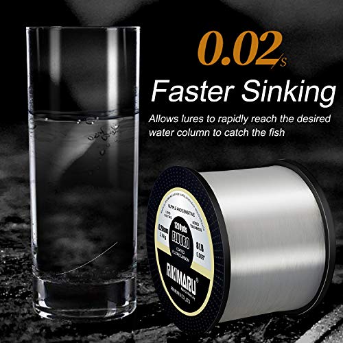 RIKIMARU Fluoro Fishing Line, 100% Soft Fluorocarbon Coated Fishing Line - size: 4 lb/0.18 mm/300 yds