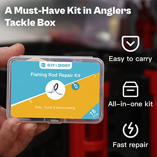 OJYDOIIIY Fishing Rod Eyelet Repair Kit Complete, Emergency Quick-Fix Fishing Pole Eyes Replacement Kit with Stainless Steel Guides for Spinning/Casting Rod - color: Casting