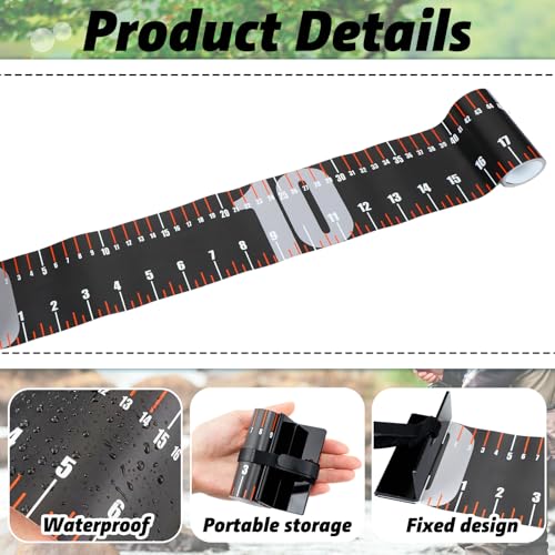VioraWhite 2 Pcs 48 Inch Fishing Ruler Fishing Measuring Tape with Bump Board Waterproof Portable Roll up Fish Measuring Board Device Tool for Crappie Tuna Shark Swordfish - color: Black, size: 48 Inch