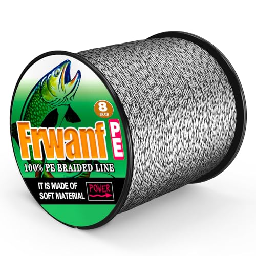 8 Strand Braided Fishing Line - Colorfast - Zero Stretch - High Strength - Abrasion Resistant Braided Line - Thousands of Choices in 9 Colors - Professional Performance in Salt or Fresh Water - color: black and white (do not fade), size: 6LB-109Yards-0.10