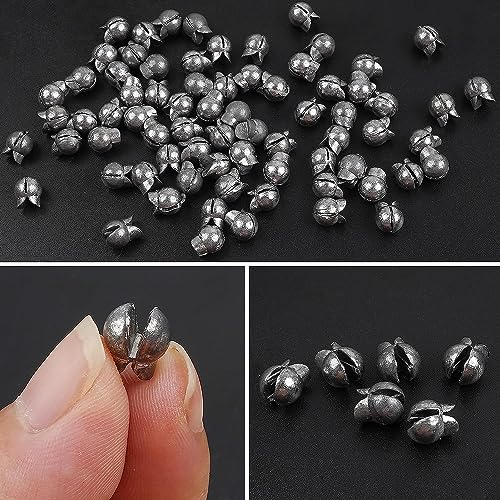 100pcs Split Shot Fishing Weights Removable Round Clip On Fly Fishing Line Sinkers Freshwater Saltwater Split Shot Fishing Sinkers Weights - style: 0.8g-100pcs