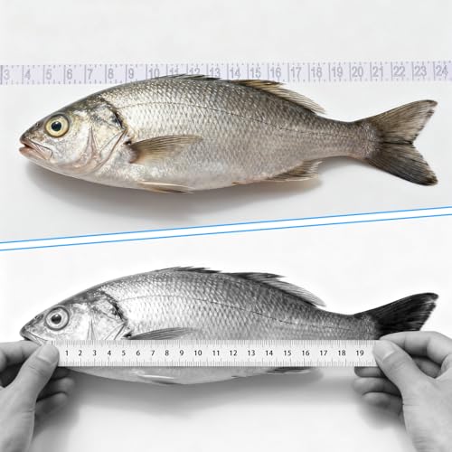 2 Pcs Fish Ruler Decal Fish Measuring Tape Sticker, 36 Inch Waterproof Adhesive Ruler Fishing Measuring Tool Tape Decal Clear White Measurement Board Fishing Supplies for Boat Kayak Workbench