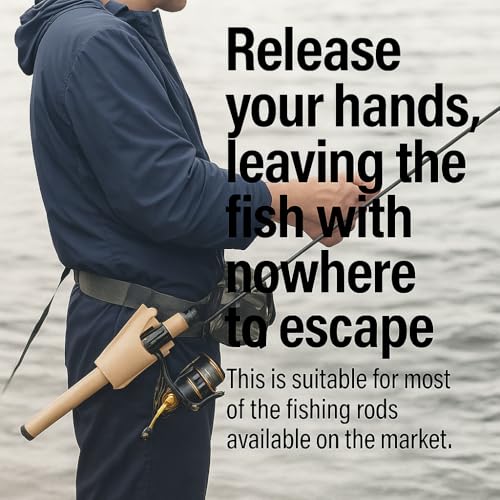 Carbon Fiber Style!Slide-in Fishing Rod Hip Holster,Quick Drawwaist Belt Inserte Pole Gear,Hands-Free Rod Holder for Fly&Bank Fishing,Durable Adjustable Portable Fishing Rod Case