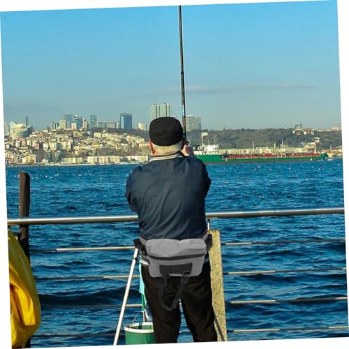 Mikikit Fishing Sling Bag Rod Holder Fly Fishing Hip Pack Small Tackle Bag for Hiking Boating and Outdoor Activities