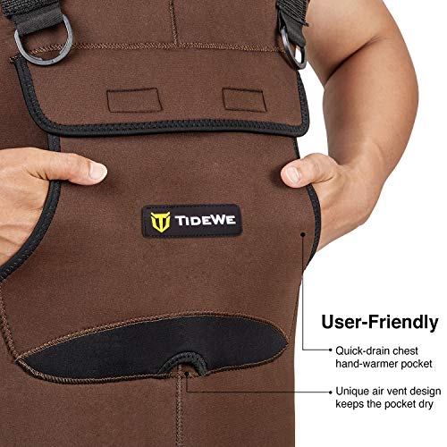 TIDEWE Neoprene Chest Waders for Men, Waterproof Bootfoot for Hunting | Warm Waterproof Slip-Resistant Men's Bootfoot Fishing Waders for Hunting & Wetland Work - size: 8