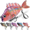 Crankbait Fishing Lure Pike Muskie Lures Lifelike Multi Jointed Swimbait Segement Hard Minnow Bait Treble Hook - color: HS078ABCDE-5pcs/set