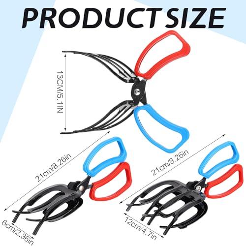 Seenelling 8 Pcs 3 Claw Fish Gripper 2 Claw Fish Plier Fishing Tool Kit of Fishing Scale Fishing Pliers Fishy Fingers Tool Set Saltwater Resistant Fishing Gear Accessories