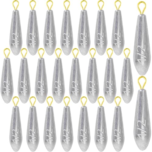 Landhoow Drop Shot Fishing Sinker Weights Kit Freshwater Catfishing Fishing Sinker Bass Casting Removable Line Saltwater Streamlined Snap Weight for Trolling Surf Tackle - size: 1/2 oz