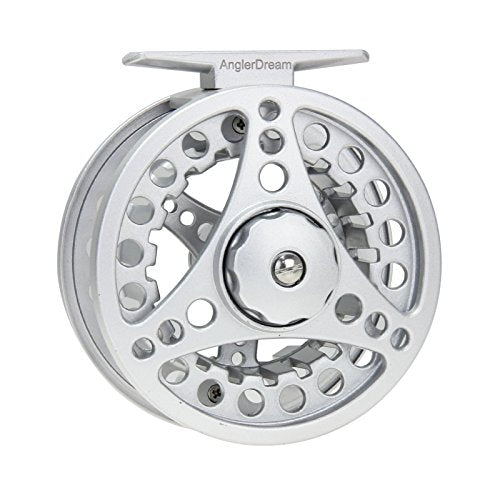 (1/2WT 3/4WT 5/6WT 7/8WT) Fly Reel with Line Combo Aluminum Alloy Large Arbor Fly Fishing Reels Weight Forward Fly Line with Braided Backing Taper Leader Pre-Tied - color: Silver Reel&Fluo Yellow Line(Pre-load), size: 1/2 WT Reel+Line