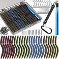 PLUSINNO Wacky Worm Fishing Lure Kit, Soft Plastic Fishing Lures, Grub Baits Hook Wacky Rig Bass Trout Fishing Worms Lures w/Tackle Box - color: 133PCS 5.5" Wacky Worm Fishing Lure Kit