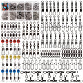 Fishing Swivels Kit - Ball Bearing Swivel, Rolling Barrel Swivel, Crossline Three Way Swivel, Duo Lock Snap, High Strength Fishing Line Connector for Bass Trout Saltwater Freshwater - color: 115PCS