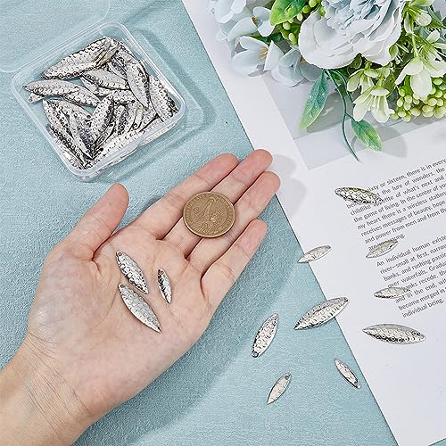 SUPERFINDINGS 90Pcs 3 Sizes Fishing Lures Spoons Stainless Steel Lure Fishing Lures Hard Baits Fishing Attractor Spinner Blades for Lures Worm Spinner Baits Spoons Rigs Making - color: Silver