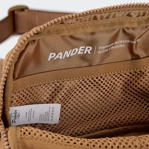 Pander Two Way Zipper Fanny Pack Nylon Everywhere Belt Bag for Women, Water Repellent Waist Packs, Crossbody Bags with Adjustable Strap (Caramel Brown). - color: Caramel Brown