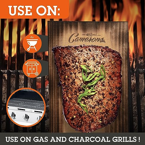 Camerons Cedar & Alder Grilling Planks - 8 Pack (5.5x11.5") - Premium Natural Wood - Easily Infuse Smoky Flavor into BBQ Salmon, Fish, Pork, Veggies, and More - Sourced in the USA - Grilling Gift Idea - size: 8-Pack