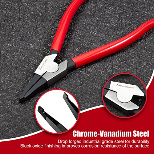 SPEEDWOX 8 Inches Lock Ring Pliers for Removing Installing Gearshift Locking Rings Special Angle Tip Circlip Retaining Ring Pliers Automobile Transmission Clutch Shafts Tool - style: 8"