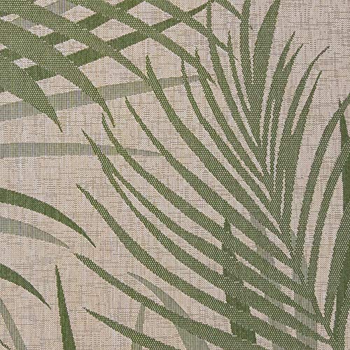 Gertmenian Indoor/Outdoor Flatweave Area Rug - 6x9 Medium, Stain & UV Resistant, Ideal for Deck, Patio, Poolside, Mudroom - Royal Palm Leaf, Green, 22215 - color: Royal Palm Leafs Green, size: 6'6" x 9'6" (Rectangular)