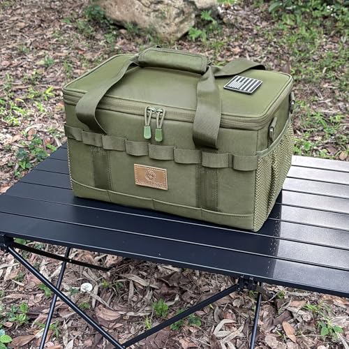 Tactical Camping Storage Bag 18L Tactical Utility Tote Bag Camping Cookware Organizer Trunk Organizer (Army Green) - color: Army Green