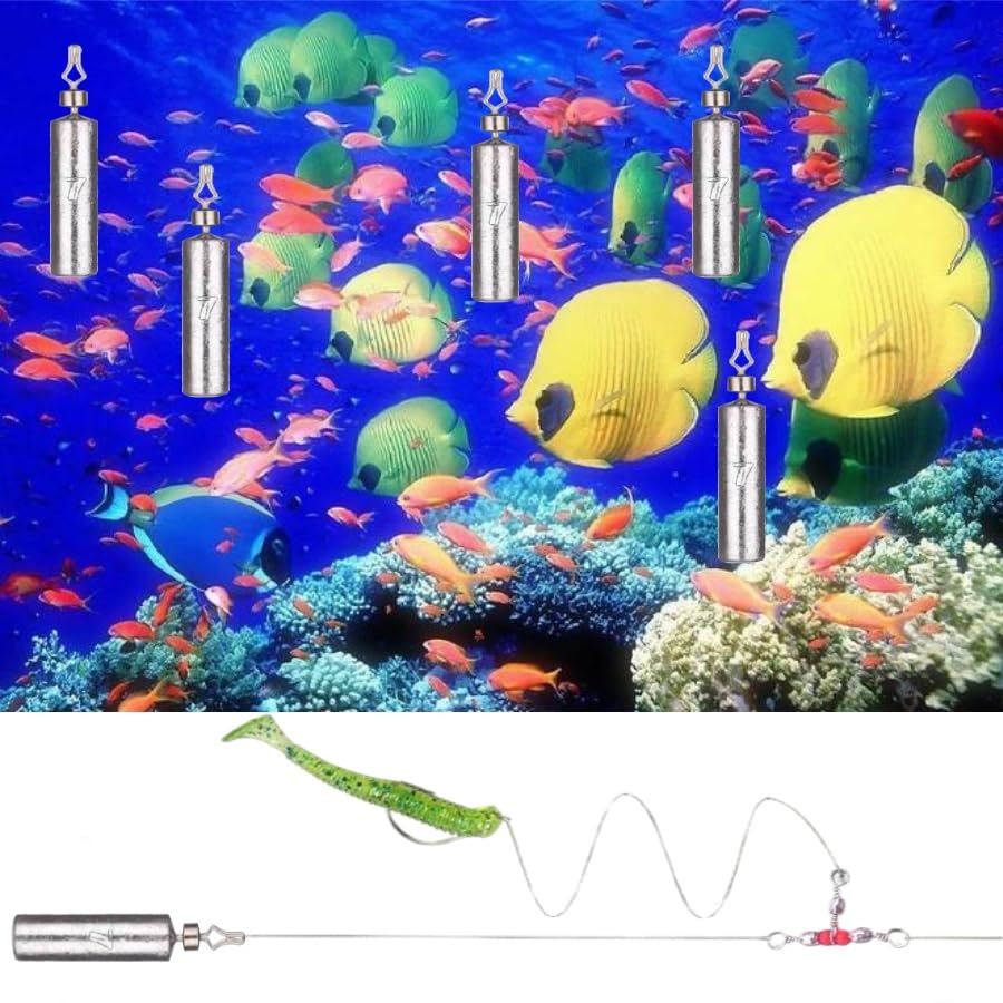 50Pcs Fishing Weights Sinkers Drop Shot Weights Pencil Skinny Sinkers with Barrel Swivel Casting Sinkers Catfishing Sinkers Lead Weights Sinkers for Saltwater Freshwater Fishing-(3.5-10g) - size: 1/4oz(7g)-40 Pack