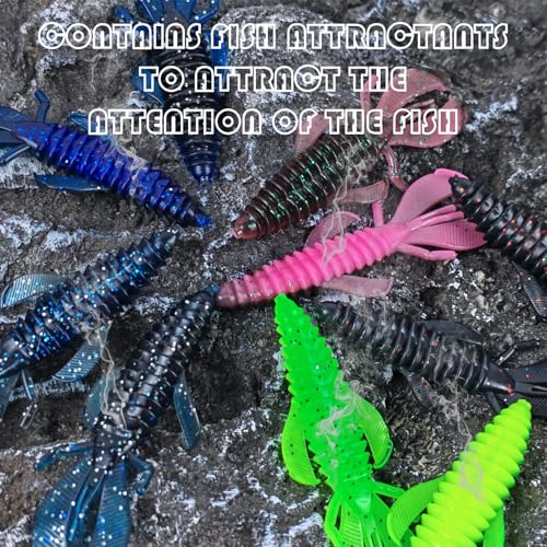 Fishing Soft Plastic Lures | Paddle Tail Swim Baits, Swim Baits for Bass Fishing, Paddle Tail, Crappie Lures - color: D-51PCS