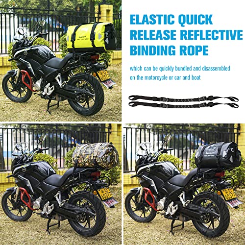 WILD HEART Waterproof Motorcycle Duffel Bag PVC500D Double-bottom With Rope Straps and Inner Pocket 40L 66L 100L for Kayaking, Camping, Boating,Motorcycle - color: 66L Autumn Leaves, size: 66L