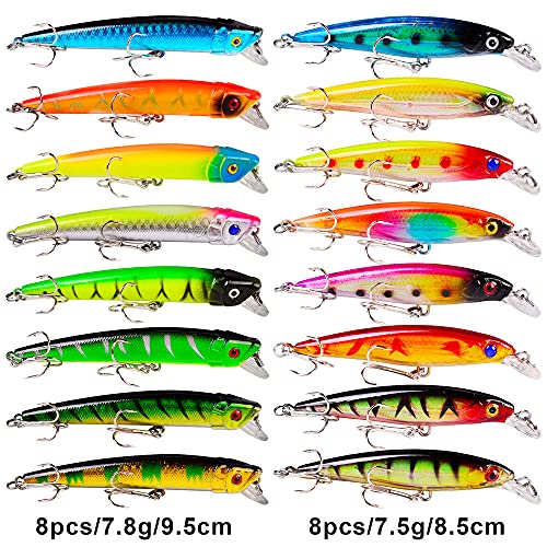 Bass Fishing Lures Kit Set Topwater Hard Baits Minnow Crankbait Pencil VIB Swimbait for Bass Pike Fit Saltwater and Freshwater - color: 008-53pcs