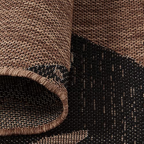 Gertmenian Indoor/Outdoor Flatweave Area Rug - 8x10 Large, Stain & UV Resistant, Ideal For Deck, Patio, Poolside, Mudroom - Sand Dollar Starfish, Nut Brown/Black, 22011 - color: Sand Dollar Starfish Nut Brown Black, size: 7'10" x 10' (Rectangular)