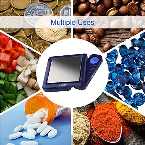 American Weigh Scales Blade Series 650g x 0.1g Digital Pocket Scale 0.1g Accuracy | Precision Mini Scale, Small Digital Gram Scale for Kitchen, Gold, Gems & Coin Scale, Smart Digital & Compact Scale - color: Blue, size: 650g x 0.1g