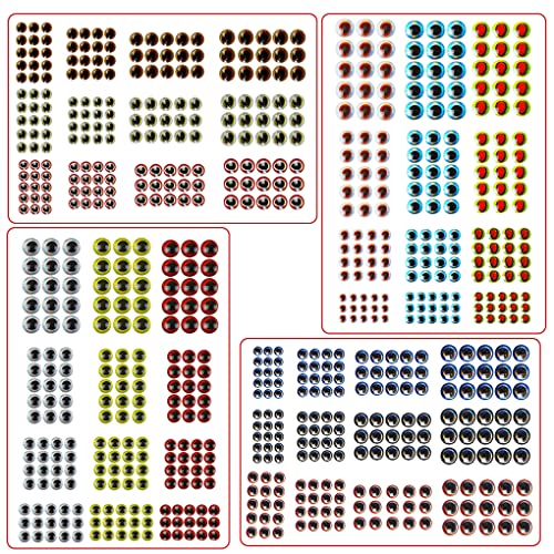 Bionic Fish Eyes for Lures Fly Tying Material Realistic Fish Eyes for Fishing Baits DIY Jigs Fishing Lure Making Supplies - style: 549pcs-3/4/5/6mm