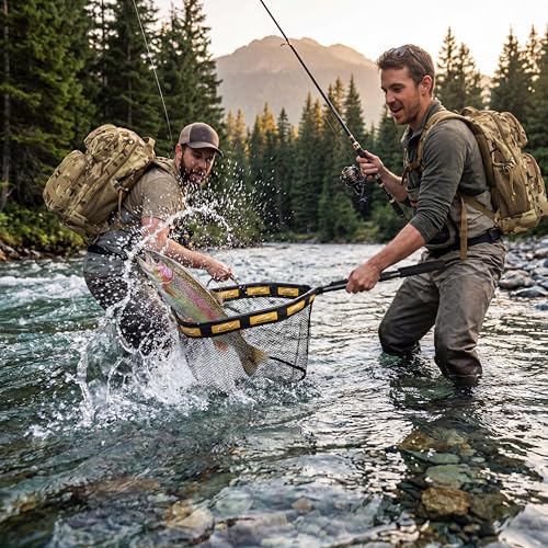 PLUSINNO Fishing Rod and Reel Combo, Backpack, Net, Bag with Rod Holders and Tackle Box for Freshwater/Saltwater, Fishing Gifts for Men - style: Khaki Backpack With Rod&net