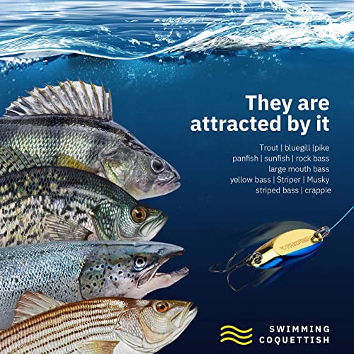 THKFISH Fishing Lures Fishing Spoons Lures Trout Lures for Trout Pike bass Crappie Walleye 3.5g(1/8oz) 5.5g(1/5oz) 7.5g(1/4oz) 10.5g(3/8oz) 14.5g(1/2oz) 21.5g(3/4oz) 5pcs - color: Color B, size: 3/4oz 5pcs