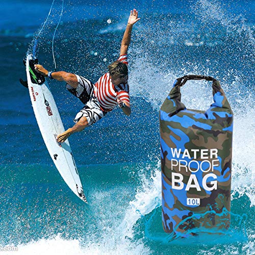 Waterproof Dry Bag 2L/5L/10L/15L/20L/30L, Roll Top Sack Keeps Gear Dry for Kayaking, Rafting, Boating, Swimming, Camping, Hiking, Beach, Fishing with Free Waterproof Phone Case - color: Dark Blue, size: 2L