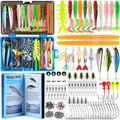 PLUSINNO Fishing Lures, 137Pcs Tackle Box with Tackle Included, Crankbaits, Spoon, Hooks, Weights & Other Accessories, Fishing Bait Lure Gear Kit Gift for Men Bass Freshwater - color: BLUE