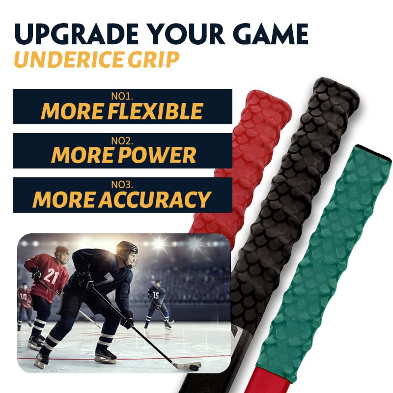 UICE Hockey Sticks Grip,Replacement for Ice Hockey Sticks Tape, Fits Adult and Kids,Easy Install, Durable, Ideal Team Swag, Clean Non-tack,Fish Scale Pattern - color: red
