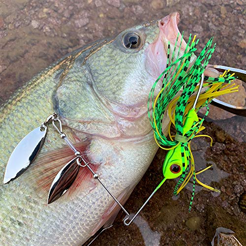 Spinnerbait Fishing Lure, Hard Metal Jig Spinner Baits Kits Swimbait for Bass Trout Pike Salmon Walleye Freshwater Saltwater 5pcs/Pack - color: Spinnerbait 5pcs/set 1, size: 3/8oz