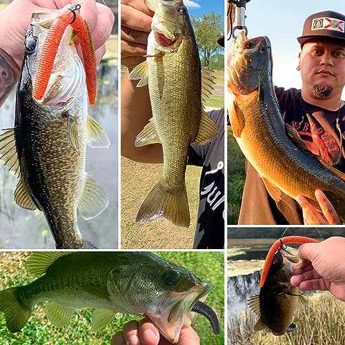 30/50/78/100Pcs Senko Worms Kit – 4"/5" Soft Plastic Fishing Lures with Salt Impregnation for Bass Fishing - color: Multi Colors D, size: 4 inch