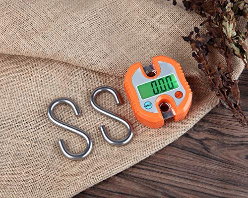 Klau Portable Digital Crane Scale, Orange, 150 kg / 300 lb | Heavy Duty, Hanging Scale, LCD Display with Backlight, For Home Farm Hunting Outdoor - color: Orange