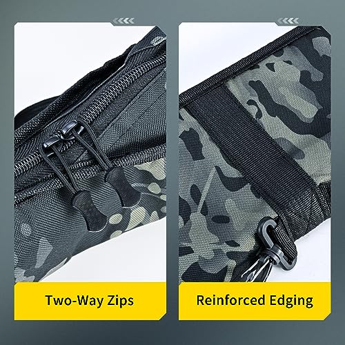 LEOFISHING Portable Folding Fishing Pole Bag 3.94ft/4.59ft/5.25ft Fishing Rod and Reel Protective Case Fishing Tackle Storage Bags Carry Organizer Outdoor for Fishing 3 Size - size: Big(160cm/5.25ft)