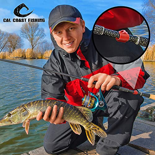 Cal Coast Cali Clip Drop Shot Weight and Hook Holder — Durable Molded Plastic Drop Shot Keeper to Prevent Line Snagging — Includes a Fishing Hook Keeper that can Hold Lures — 3 Sizes - color: Red