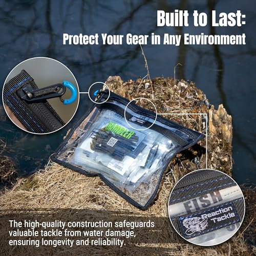 Reaction Tackle Clear Tackle Storage Bags, Water Resistant Zippered Paks for Bait, Lures, and Soft Plastics, Heavy Duty TPU with Reinforced Sides for Boats and Kayaks - 14 in x 9 in (2-Pack) - size: 14 in x 9 in (2-Pack)