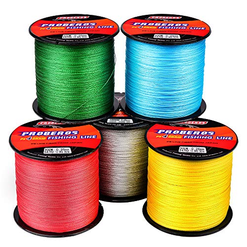 Braided Fishing Line 4 Strands Stronger Multifilament PE Braid Wire for Saltwater 6LB-100LB 110yards 328yards 547yards Super Strong Superline - color: Green, size: 547Yds/15LB