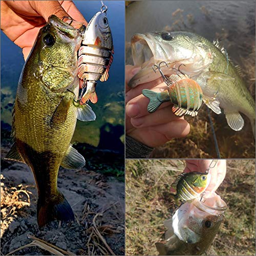 BASSDASH SwimPanfish Multi Jointed Panfish Bluegill Swimbaits Hard Topwater Bass Lures Fishing Lure Crank Saltwater 3.5in/0.85oz - color: Carp