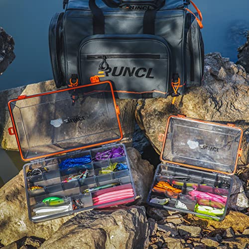 RUNCL Fishing Tackle Box, Waterproof Airtight Stowaway, 3600/3700 Tray Tackle Box with Adjustable Dividers, Plastic Storage Organizer (4pcs 3700) - color: 4pcs 3700