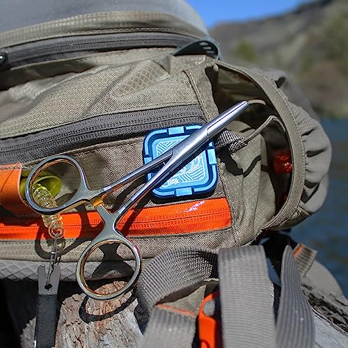 Cling Fishing Products Mag Grab® Mini – Compact Magnetic Fly Holder/Fly Patch & Organizer for Fly Fishing Vest, hat, Waders and Fishing Packs (Toothy Trouble, Black) - color: Black, style: Toothy Trouble
