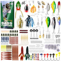 FONMANG 322-Piece Fishing Lures Kit - Buzz Bait/Spinner Baits/Jig/Frog, Fishing Tackle Box with Tackle Included, Soft Bait/Hooks/Weights, Fishing Gear Lure Kit Gift for Men Freshwater Bass Trout - color: A-322pcs Bass Fishing Kit