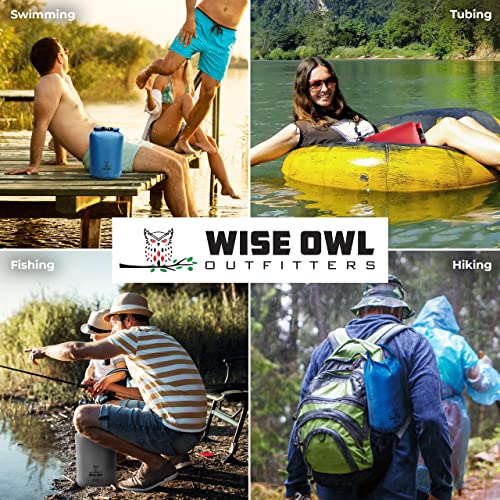 Wise Owl Outfitters Waterproof Dry Bag 3-Pack – Lightweight & Airtight 5L/10L/20L Small & Large Dry Bags for Kayaking, Beach, Travel, Boating, Hiking - color: Blue