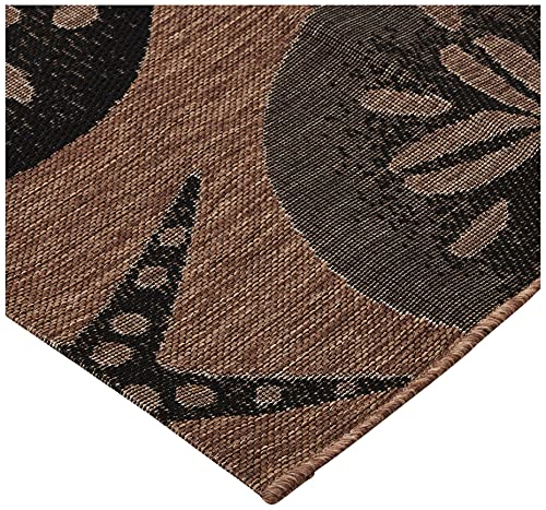 Gertmenian Indoor/Outdoor Flatweave Area Rug - 8x10 Large, Stain & UV Resistant, Ideal For Deck, Patio, Poolside, Mudroom - Sand Dollar Starfish, Nut Brown/Black, 22011 - color: Sand Dollar Starfish Nut Brown Black, size: 7'10" x 10' (Rectangular)