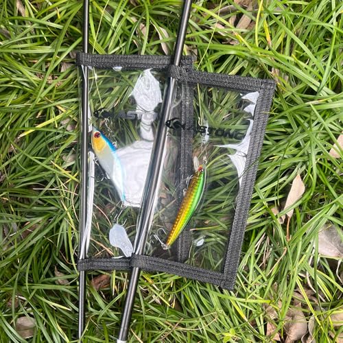 Clear PVC Fishing Lure Wraps 4/10 Pack See-through Lure Covers Durable Fishing Hook Bait Storage Protectors Keeps Children, Pets and Fishermen from Sharp Hook 2 Size (4Pcs(2M+2L), Black) - color: Black, style: 4pcs(2m+2l)