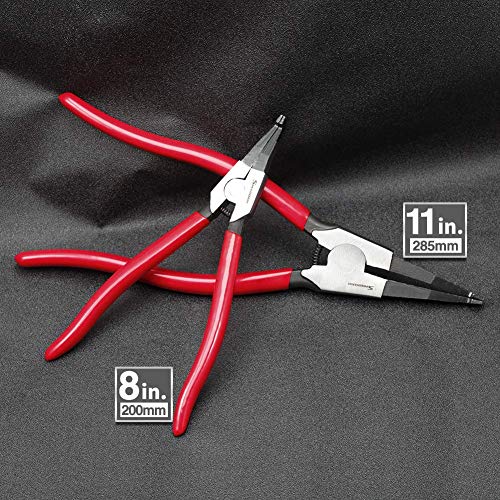SPEEDWOX 8 Inches Lock Ring Pliers for Removing Installing Gearshift Locking Rings Special Angle Tip Circlip Retaining Ring Pliers Automobile Transmission Clutch Shafts Tool - style: 8"